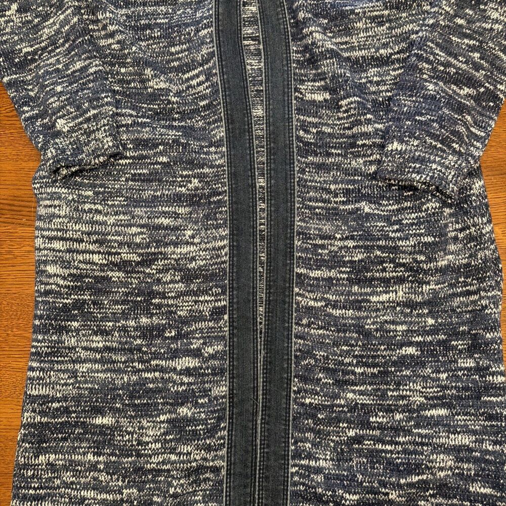 Liverpool Los Angeles Women’s XL Long Open Cardigan Knit Sweater Denim Trim - Picture 4 of 12